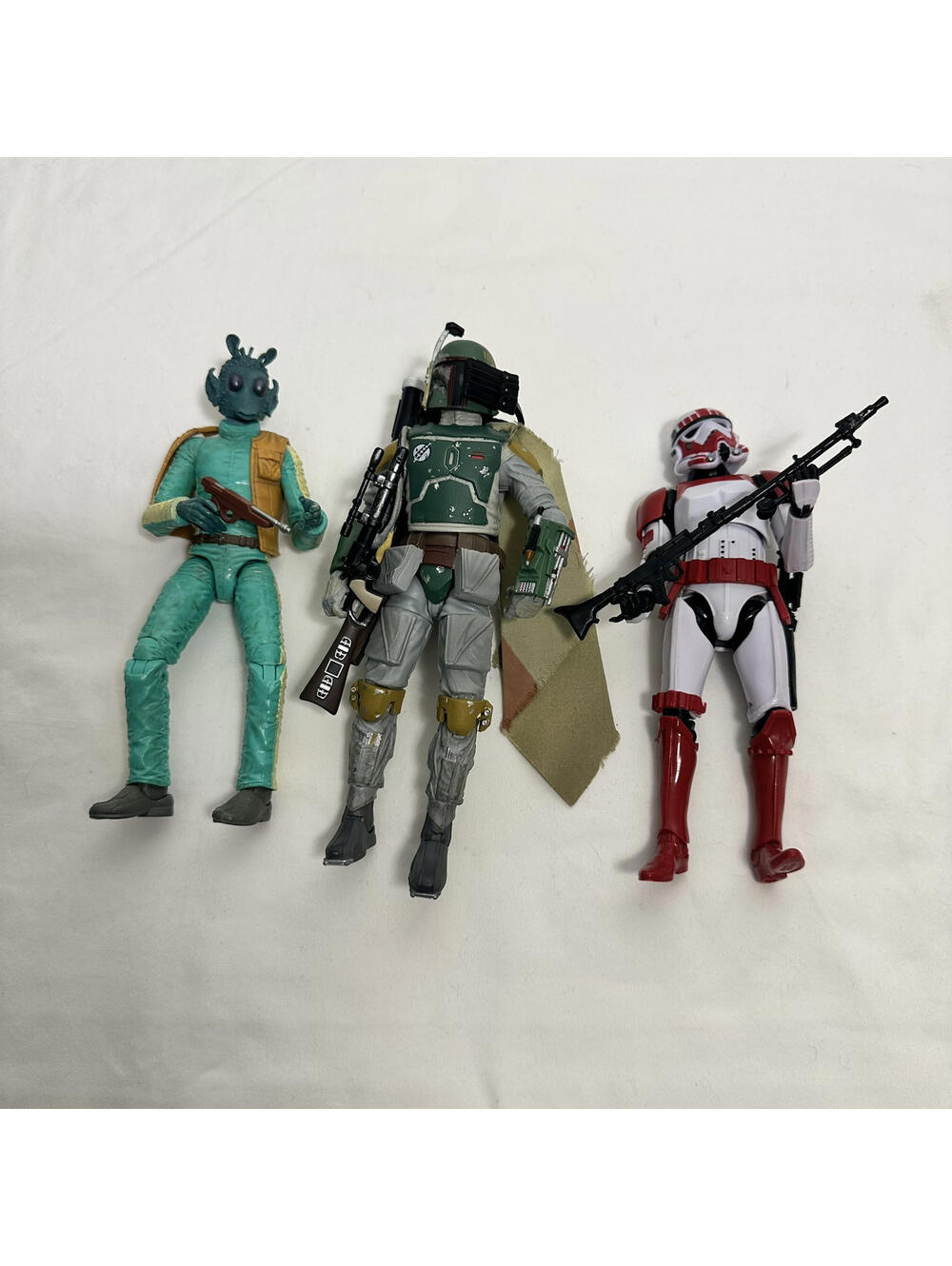 Lot Of 3-STAR WARS 6 inch BOBA FETT-Greedo-SHOCK TROOPER 2013 Action Figures